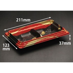 リスパック どんぶり容器 バイオデリカ 枠重 3B ハーフ 本体 K-えんてん赤J10