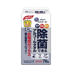 除菌できるアルコールタオル　抗菌成分プラス詰替４個