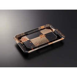 中央化学 寿司容器 HS澄板22-14 箔絵BK-BK 本体