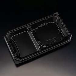 リスパック 冷麺容器 バイオ 楽麺コンボ 26-15B 黒 本体