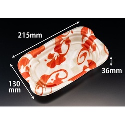 リスパック 軽食容器 ホット なごやか 22-13B 本体 彩色赤