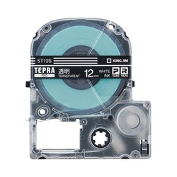テプラ　ＰＲＯテープ　透明ラベル　１２ｍｍ　白文字