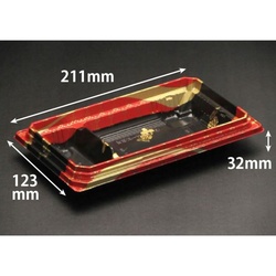 リスパック どんぶり容器 バイオデリカ 枠重 3-2B 本体 K-えんてん赤J10