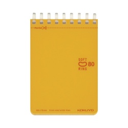 ソフトリングメモ　ドット入Ｂ罫　Ａ７　８０枚　橙