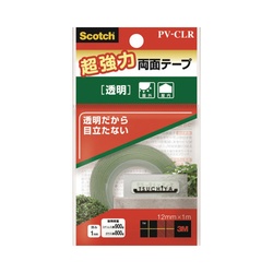 スコッチ超強力両面テープ透明　１２ｍｍＸ５