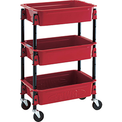 【廃番商品】ＴＲＵＳＣＯ ツールワゴンロイヤル ハンドル無し 深3段 509×320×805mm 赤 TWR403R