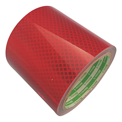 【廃番商品】日東エルマテ 高輝度プリズム反射テープ 90mm×5ｍ レッド HTP90R