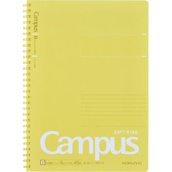 キャンパスソフトリングＢ５　黄×５