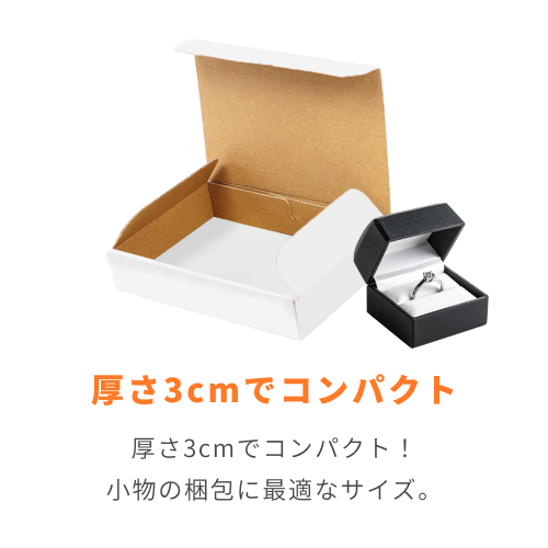 クリックポスト最小・ゆうパケット】厚さ3cm・N式ケース（白