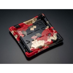 リスパック 寿司容器 しきさい 3-3B 箔おうぎ赤 本体