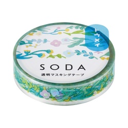 ソーダ　透明マステ（ガーデン）　１０ｍｍ幅Ｘ３