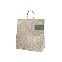 紙手提袋 T-6 クリスマスコレクション(茶) ベルベ
