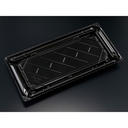 リスパック 寿司容器 バイオPET 美枠寿司 2-6B 黒 本体