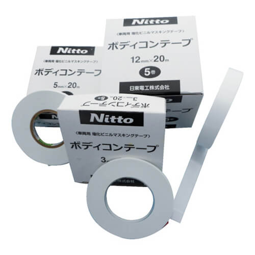 【廃番商品】マスキングテープ3mm×20m　白　【日東 車両塗装用マスキングテープ ボディコンテープ ３ｍｍ×２０ｍ（５巻入） ホワイト】