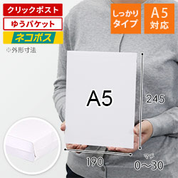 【ネコポス・クリックポスト】厚紙封筒（A5サイズ・マチ・開封ジッパー付き）