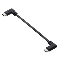 ＴｙｐｅＣケーブル　０．１ｍ　Ｌ字　ブラック
