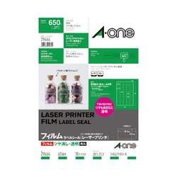 フィルムラベル　透明ツヤ消し　ＬＢＰ　６５面１０枚