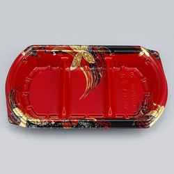 シーピー化成 弁当容器 BFN味音(みおん)26-1 結花赤 本体