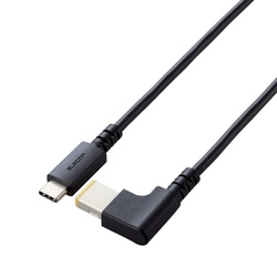 ノートパソコン充電ケーブル　２ｍ　ＤＣ角型　黒