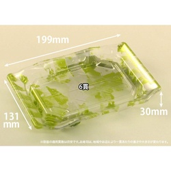 リスパック 寿司容器 バイオPET うつくし盛 2-3B みぞれ緑 本体