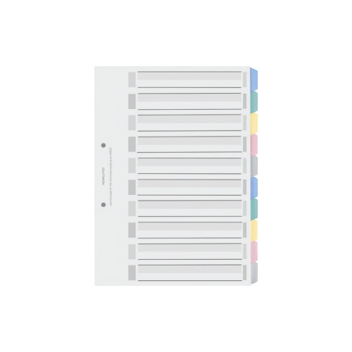 カラー仕切カードＰＰ　Ａ４縦　１０山　１組