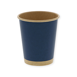 HEIKO 紙コップ(ペーパーカップ) アイス・ホット兼用 8オンス 口径80mm 未晒ネイビー 50個