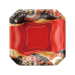 どんぶり容器 MFPかぐら丼 17-17 本体 黒扇子内朱 エフピコ