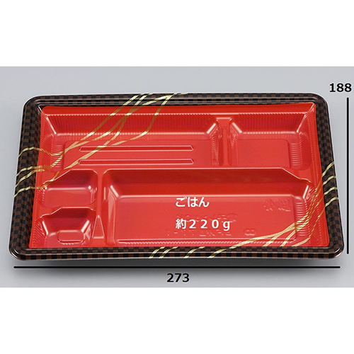 【廃番商品】シーピー化成 弁当容器 BF弁当77-1 市松 本体 発泡