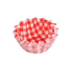 HEIKO 純白ペットケース 6号深 赤チェック 250枚/本