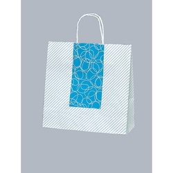 紙手提げ袋 ラッピーバッグ No.3 リングストライプ 福助工業