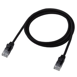 ＬＡＮケーブル　ＣＡＴ６Ａ準拠　１ｍ　メッシュ　黒