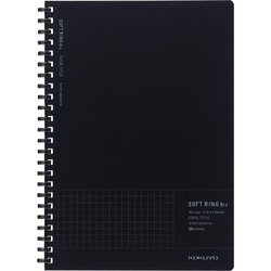 ソフトリングノートＢｉｚ方眼罫５０枚Ａ５黒×５