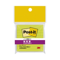 ポストイット　強粘着７５×７５　ラインノート緑１冊