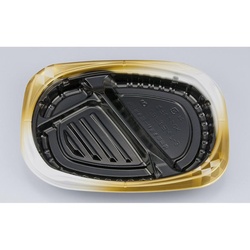 シーピー化成 弁当容器 CBFまろん7-3 ゴルトBW 本体