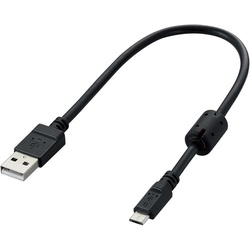 ＵＳＢ２．０マイクロＢケーブル　２Ａ対応０．２ｍ黒
