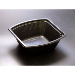 リスパック どんぶり容器 バイオデリカ 角丼D17B 本体 黒