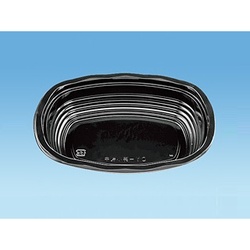 どんぶり容器 CY-丼 小判中 黒 本体 (MS) エフピコチューパ