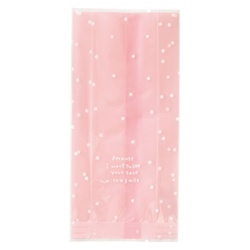 テープ無 OPP袋 ピンクドットスイーツパック クリア-2(100枚) ヘッズ