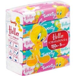 トゥイーティーソフトティシュ１５０組（５個入）×５