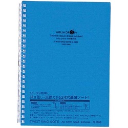 ツイストノート　Ａ５　３０枚２４穴　青　５冊