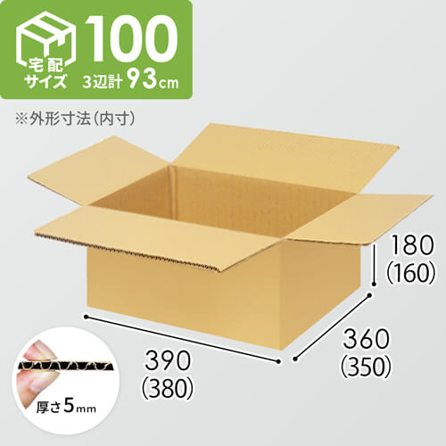 【宅配100サイズ】ダンボール箱(380×350×160) 5mm A/F K5×K5