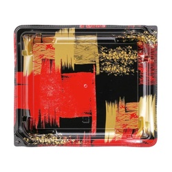 鮮魚トレー 四季皿20-17 本体 角紋赤 エフピコ