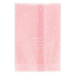 テープ無 OPP袋 ピンクドットスイーツパック クリア-4(100枚) ヘッズ