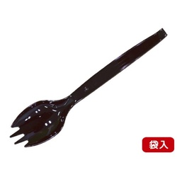 アサヒ徳島 使い捨てスプーン フォークスプーン＃160 黒 単袋入