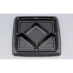 【廃番商品】シーピー化成 弁当容器 BFハカマ膳9-1 黒板目 本体(N)