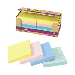 ポストイット強粘着７５×７５罫線パステル混色１０冊