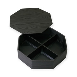 折箱 HW-八角68C(50) 黒焼杉黒 落蓋セット アクタ