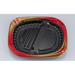 シーピー化成 弁当容器 CBFまろん8S-3 ゴルトBR 本体