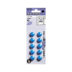 カラーマグネット　直径１５ｍｍ　１０個入　青