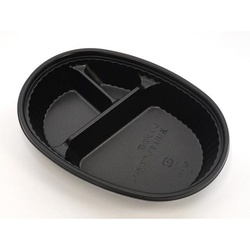 ケーピープラテック 弁当容器 OG二段容器仕切有 本体 黒